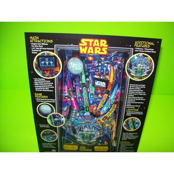 Star Wars Pro Pinball FLYER Comic Book Art Model Original Space Age Sci-Fi Sheet - Picture 5 of 7